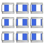 Vertical Stripes - White and Royal Blue 9mm Italian Charm (9 pack)