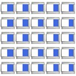 Vertical Stripes - White and Royal Blue 9mm Italian Charm (25 pack)