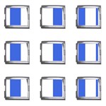 Vertical Stripes - White and Royal Blue Mega Link Italian Charm (9 pack)