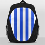 Vertical Stripes - White and Royal Blue Backpack Bag