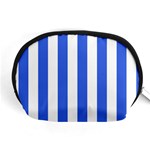 Vertical Stripes - White and Royal Blue Accessory Pouch (Medium)