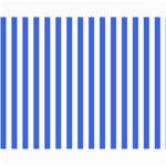 Vertical Stripes - White and Royal Blue Collage 11  x 14 