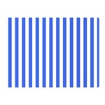 Vertical Stripes - White and Royal Blue Double Sided Flano Blanket (Mini)