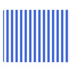 Vertical Stripes - White and Royal Blue Double Sided Flano Blanket (Large)