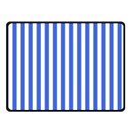 Vertical Stripes - White and Royal Blue Double Sided Fleece Blanket (Small) (Two Sides)