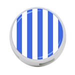 Vertical Stripes - White and Royal Blue 4-Port USB Hub (Two Sides)