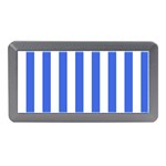 Vertical Stripes - White and Royal Blue Memory Card Reader (Mini)