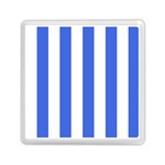 Vertical Stripes - White and Royal Blue Memory Card Reader with Storage (Square)