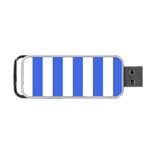 Vertical Stripes - White and Royal Blue Portable USB Flash (Two Sides)