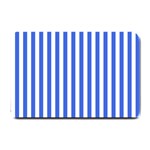 Vertical Stripes - White and Royal Blue Small Doormat