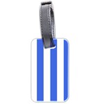 Vertical Stripes - White and Royal Blue Luggage Tag (Two Sides)