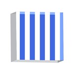 Vertical Stripes - White and Royal Blue 4 x 4  Acrylic Photo Block