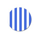 Vertical Stripes - White and Royal Blue Magnet 3  (Round)