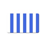 Vertical Stripes - White and Royal Blue Magnet (Name Card)