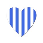 Vertical Stripes - White and Royal Blue Magnet (Heart)