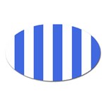 Vertical Stripes - White and Royal Blue Magnet (Oval)