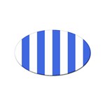 Vertical Stripes - White and Royal Blue Sticker Oval (10 pack)