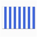 Vertical Stripes - White and Royal Blue Postcard 4 x 6  (Pkg of 10)