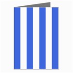 Vertical Stripes - White and Royal Blue Greeting Card