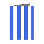 Vertical Stripes - White and Royal Blue Mini Greeting Card
