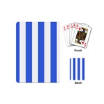 Vertical Stripes - White and Royal Blue Playing Cards (Mini)