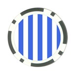 Vertical Stripes - White and Royal Blue Poker Chip Card Guard (10 pack)
