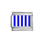 Vertical Stripes - White and Blue Italian Charm (9mm)