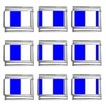Vertical Stripes - White and Blue 9mm Italian Charm (9 pack)