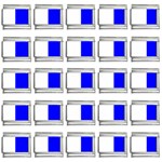Vertical Stripes - White and Blue 9mm Italian Charm (25 pack)