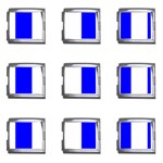 Vertical Stripes - White and Blue Mega Link Italian Charm (9 pack)