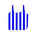 Vertical Stripes - White and Blue Full Print Recycle Bag (S)