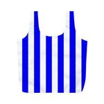 Vertical Stripes - White and Blue Full Print Recycle Bag (M)