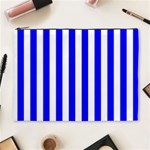Vertical Stripes - White and Blue Cosmetic Bag (XL)