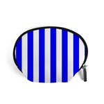 Vertical Stripes - White and Blue Accessory Pouch (Small)
