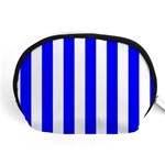 Vertical Stripes - White and Blue Accessory Pouch (Medium)