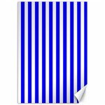 Vertical Stripes - White and Blue Canvas 12  x 18 