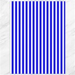 Vertical Stripes - White and Blue Canvas 36  x 48 