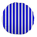 Vertical Stripes - White and Blue Large 18  Premium Flano Round Cushion