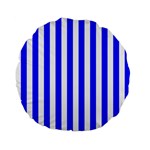 Vertical Stripes - White and Blue Standard 15  Premium Flano Round Cushion