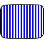Vertical Stripes - White and Blue Fleece Blanket (Mini)
