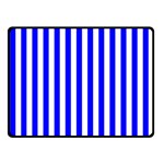 Vertical Stripes - White and Blue Fleece Blanket (Small) (One Side)