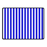 Vertical Stripes - White and Blue Double Sided Fleece Blanket (Small) (Two Sides)