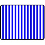 Vertical Stripes - White and Blue Double Sided Fleece Blanket (Medium) (Two Sides)