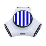 Vertical Stripes - White and Blue Portable USB Hub (One Side)