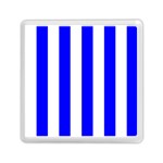 Vertical Stripes - White and Blue Memory Card Reader with Storage (Square)