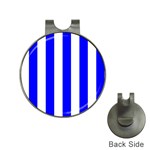 Vertical Stripes - White and Blue Golf Ball Marker Hat Clip