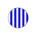 Vertical Stripes - White and Blue Hat Clip Ball Marker (10 pack)