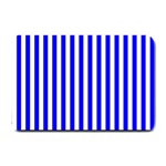 Vertical Stripes - White and Blue Small Doormat