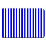 Vertical Stripes - White and Blue Large Doormat