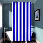 Vertical Stripes - White and Blue Shower Curtain 36  x 72  (Stall)